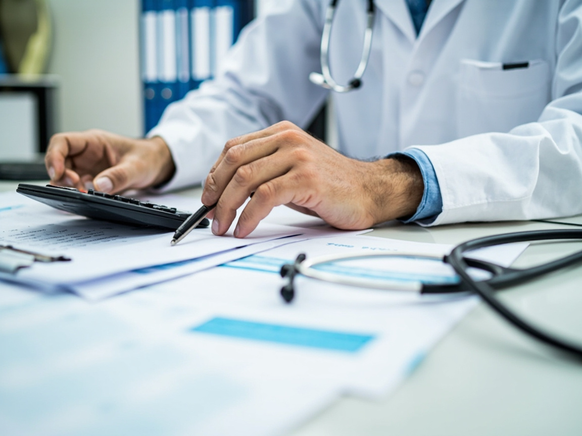 Professionnel de santé gérant ses obligations déclaratives
